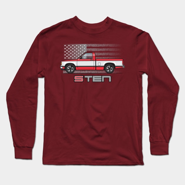 USA Red N White Long Sleeve T-Shirt by JRCustoms44